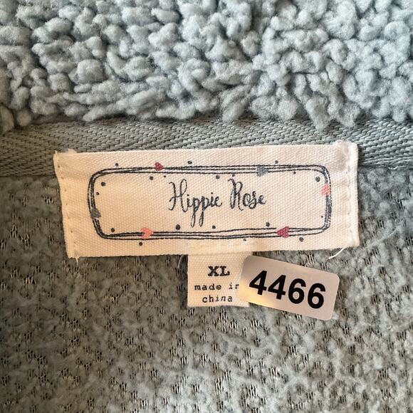 Hippie Rose Women Hoodie Size XL Light Blue Fleece Long Sleeve Pullover Half Zip - Picture 2 of 9